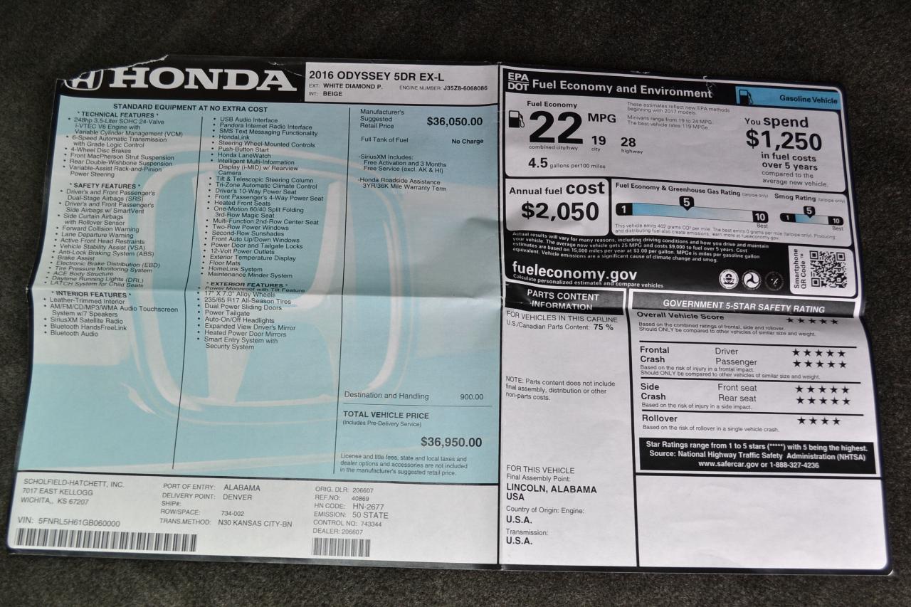 Honda Odyssey EX-L 2016