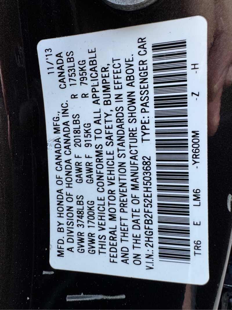 Honda Civic 4-Door Sedan 2014