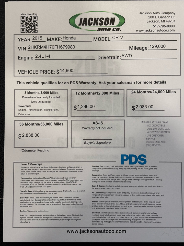 Honda CR-V AWD 5dr EX-L 2015 Honda CR-V AWD 5dr EX-L 2015