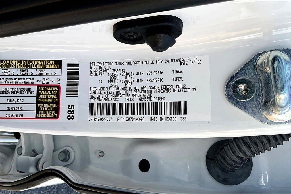 Toyota Tacoma SR5 Double Cab Long Bed V6 6AT 4WD 2022