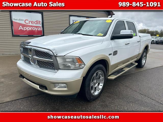 White 2012 RAM 1500 Laramie Longhorn Crew Cab 4WD Pickup Truck Four-Wheel Drive Automatic