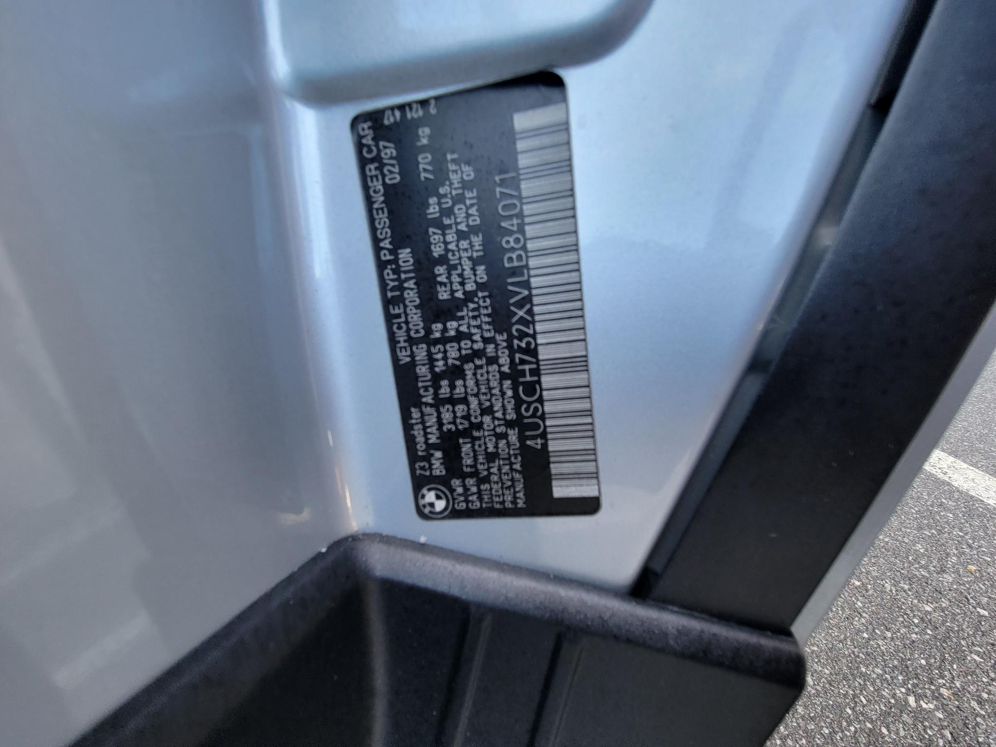 BMW 3 Series Z3 2dr Roadster 1.9L 1997