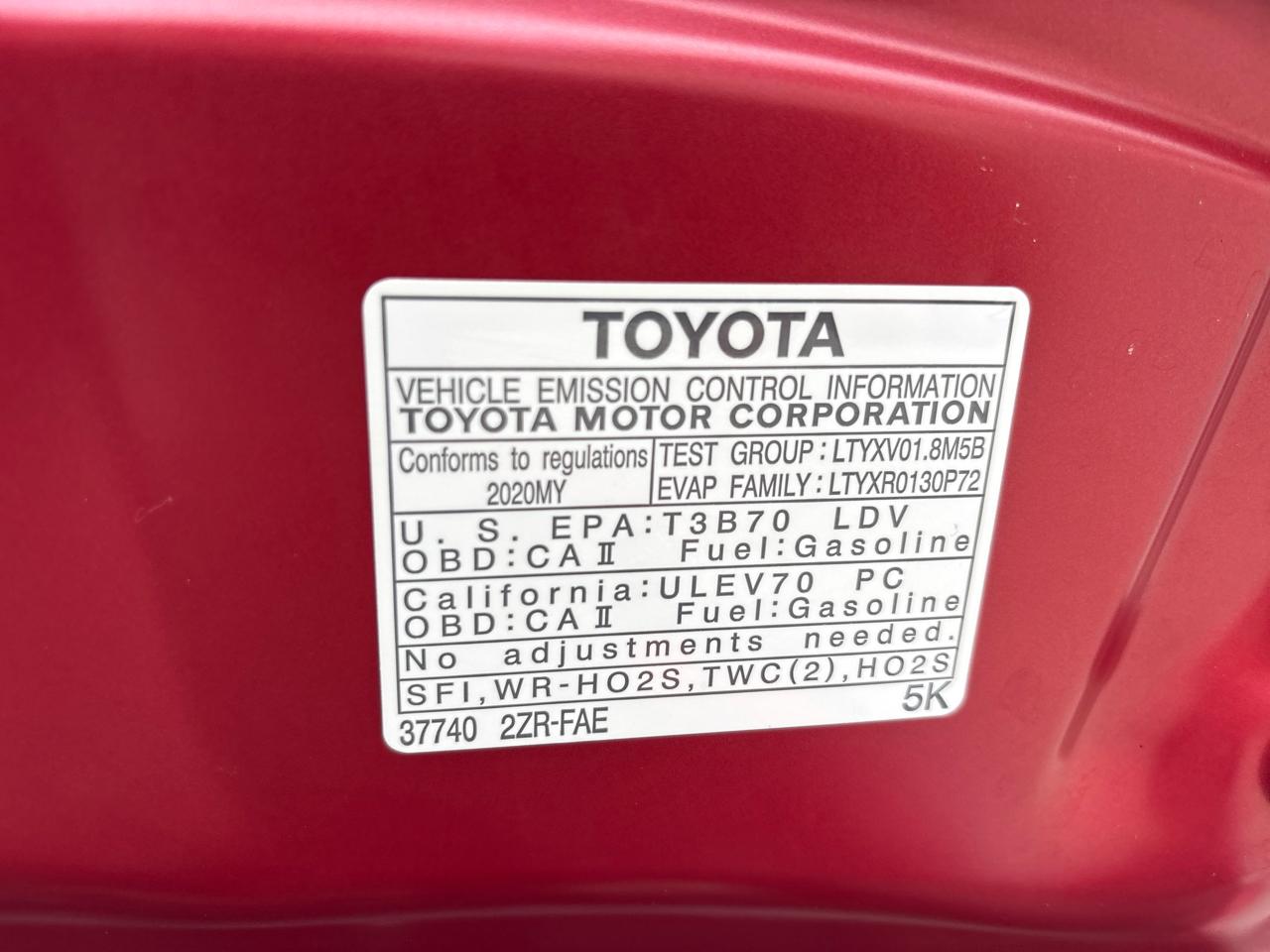 Toyota Corolla LE CVT (Natl) 2020