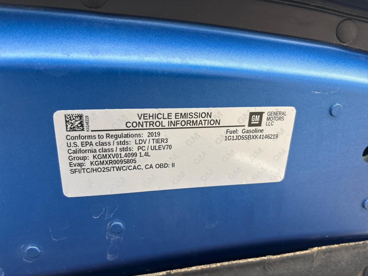 Chevrolet Sonic 4dr Sdn Auto LT 2019