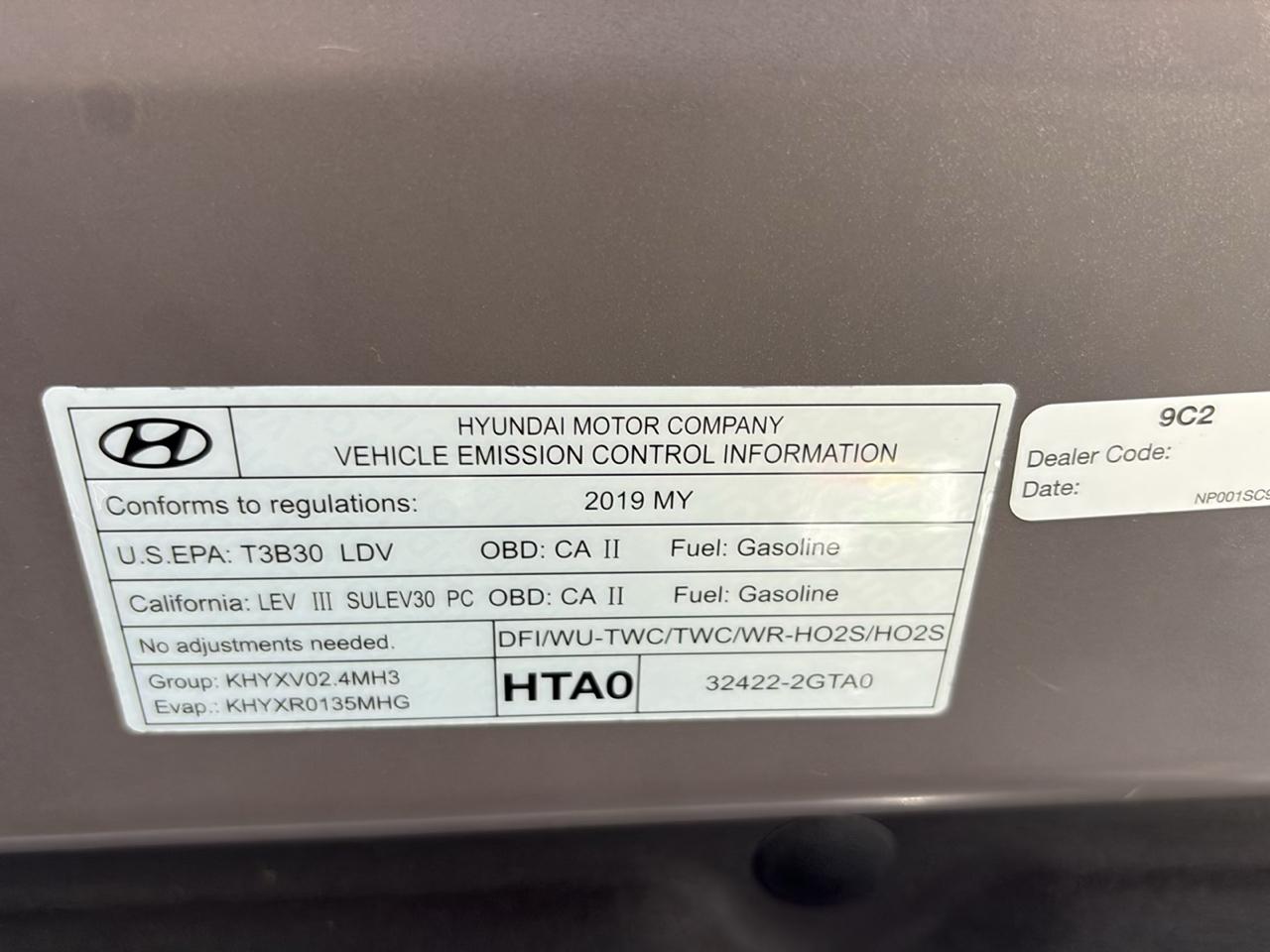 Hyundai Santa Fe SE 2.4L Auto FWD 2019