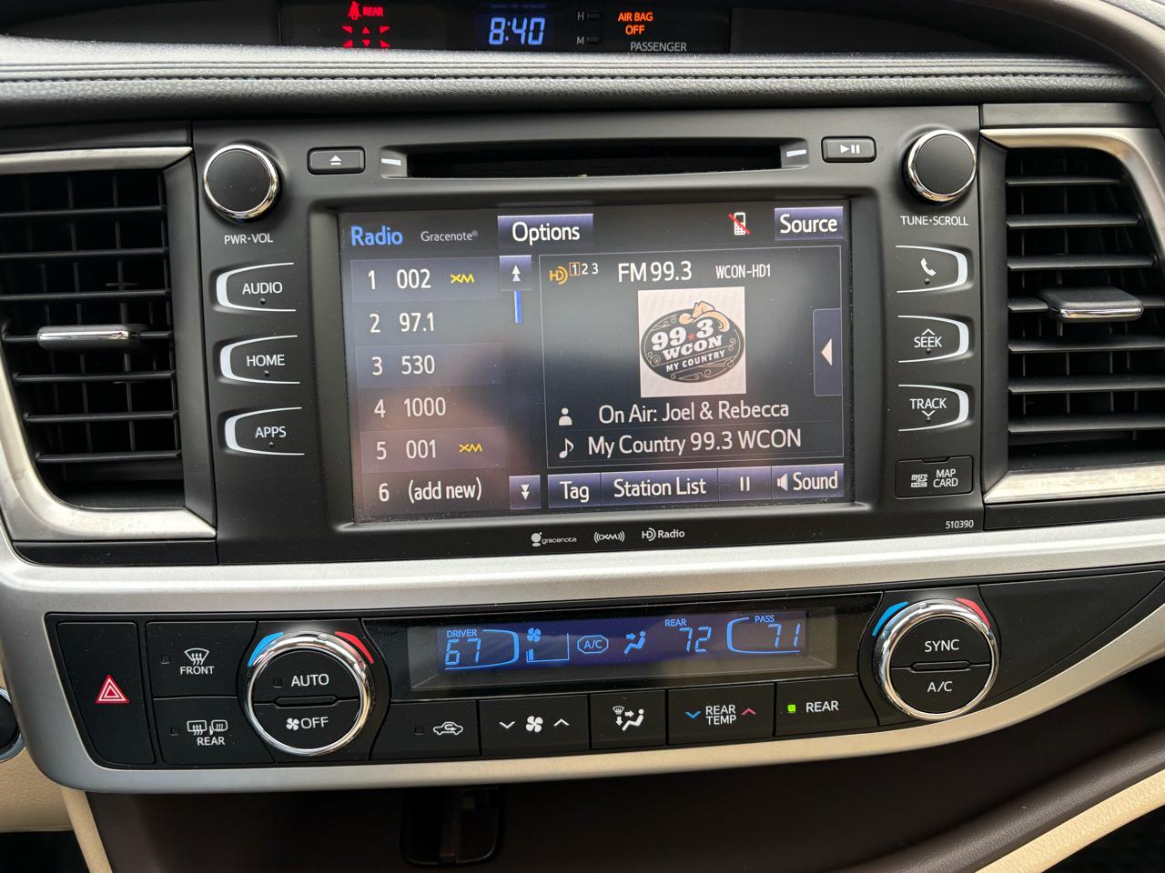 Toyota Highlander XLE FWD V6 2019