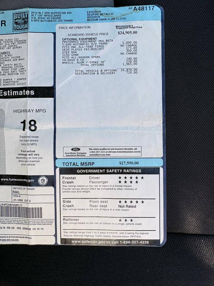 Ford Ranger Sport SuperCab 4-Door 4WD 2010