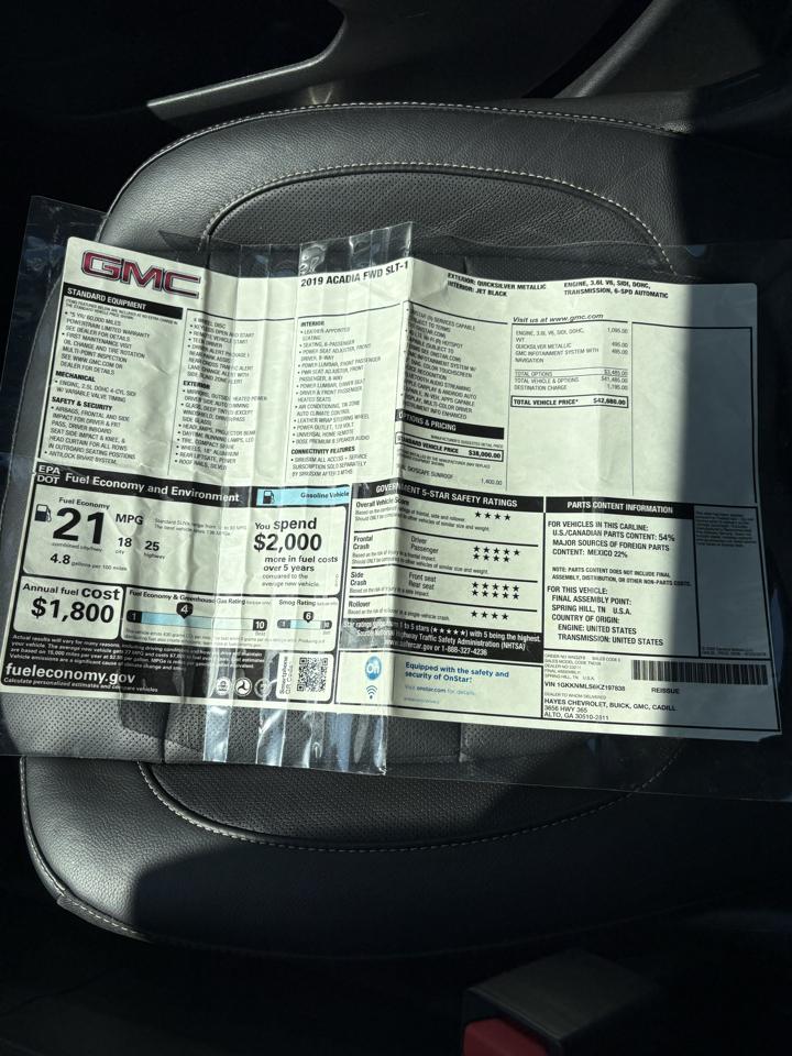 GMC Acadia SLT-1 FWD 2019