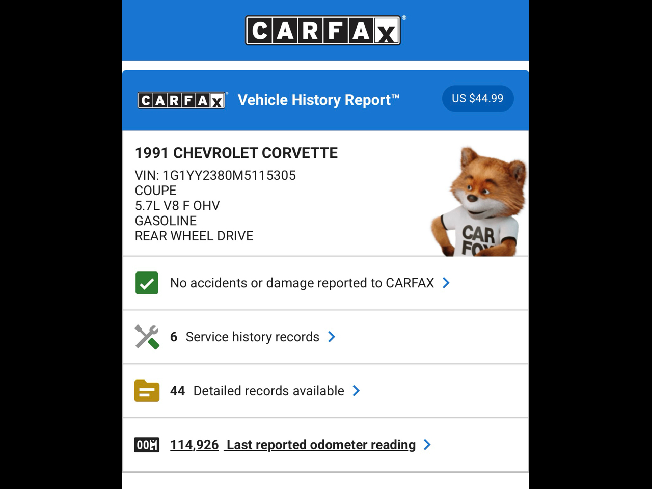 Chevrolet Corvette  1991