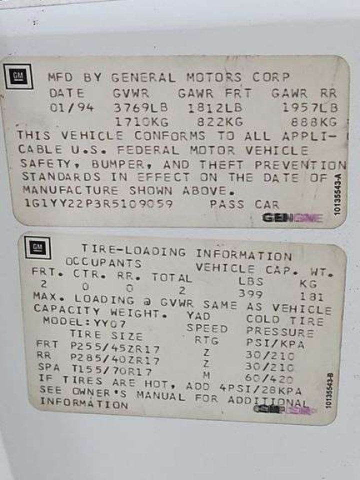 Chevrolet Corvette Coupe 1994