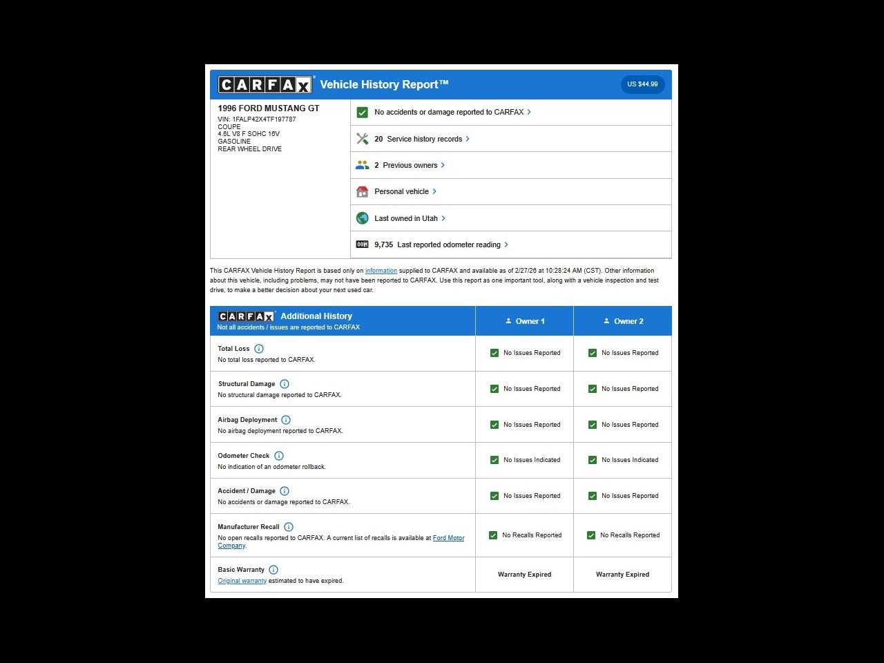Ford Mustang GT 1996