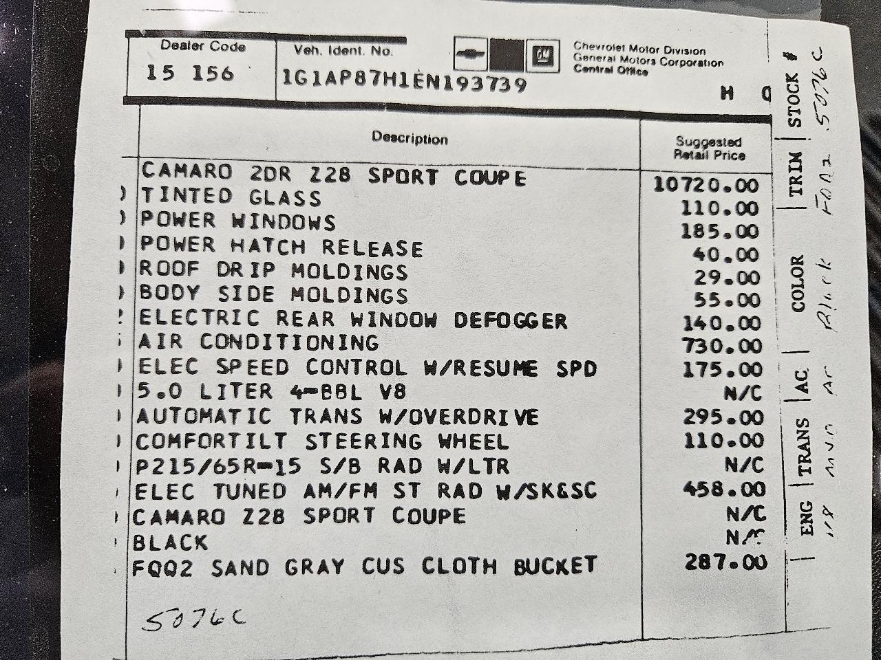 Chevrolet Camaro Z28 1984