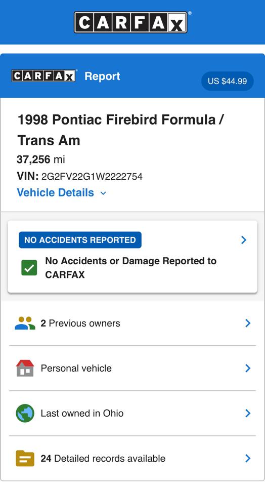 Pontiac Firebird Trans Am 2dr Cpe Formula 1998
