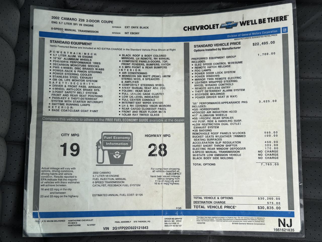 Chevrolet Camaro  2002