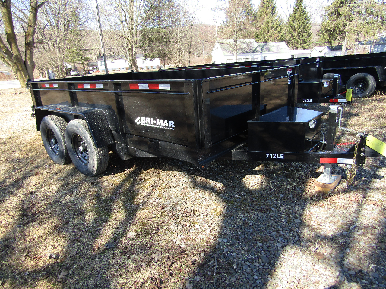 New 2021 BriMar Low Profile Dump Trailer DT712LPLE 7X12 WITH RAMPS