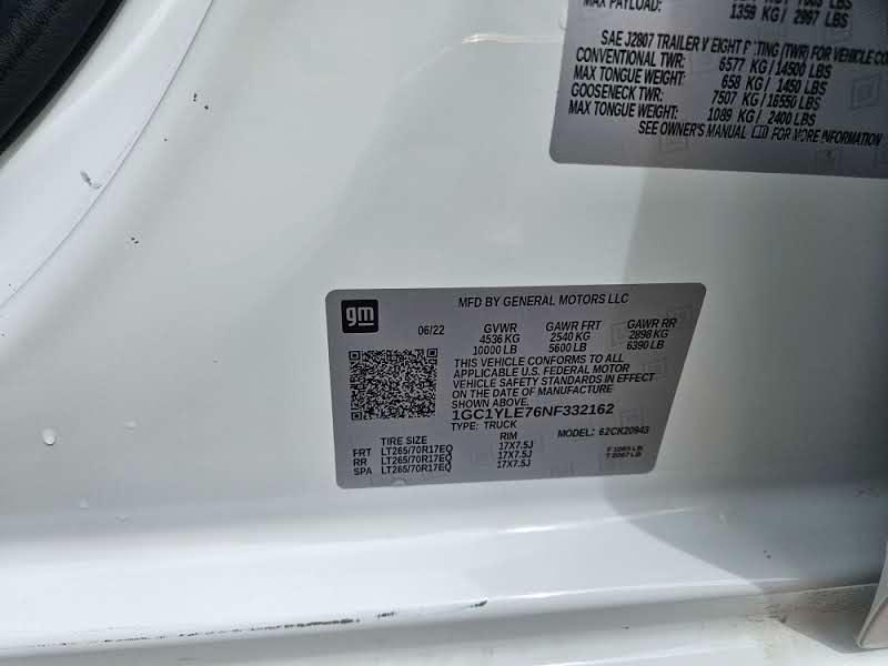 Chevrolet Silverado 2500HD 4WD Crew Cab 172" Work Truck 2022