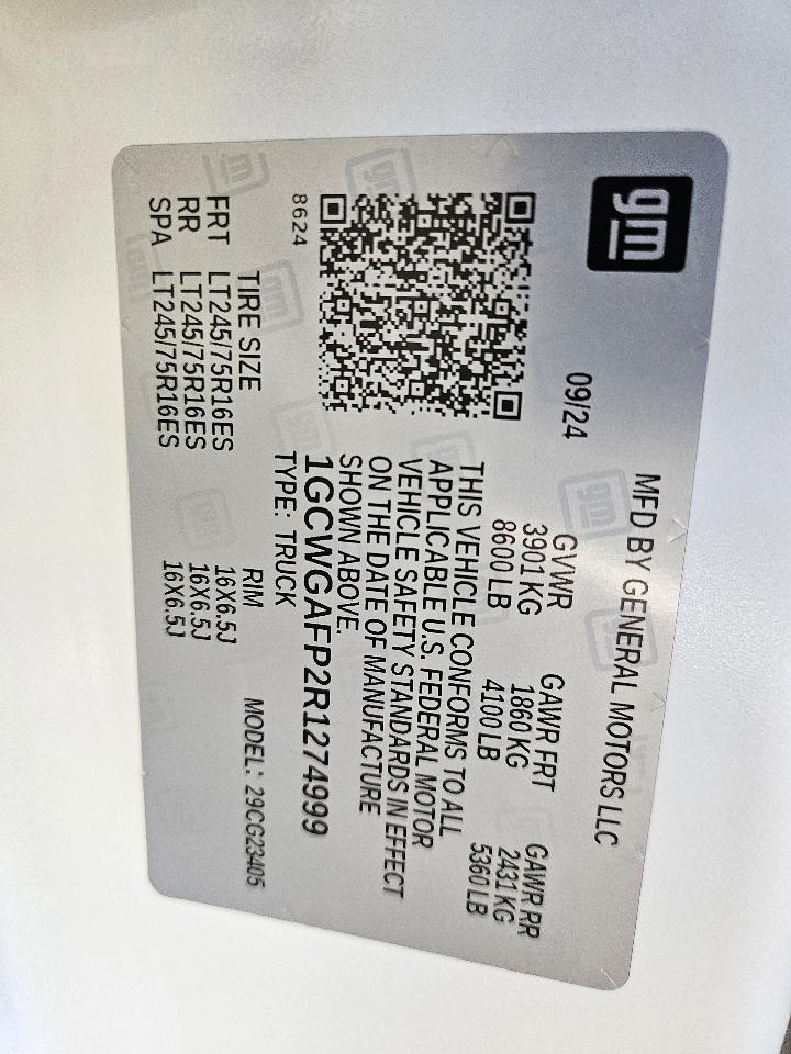 Chevrolet Express Cargo Van RWD 2500 135" 2024