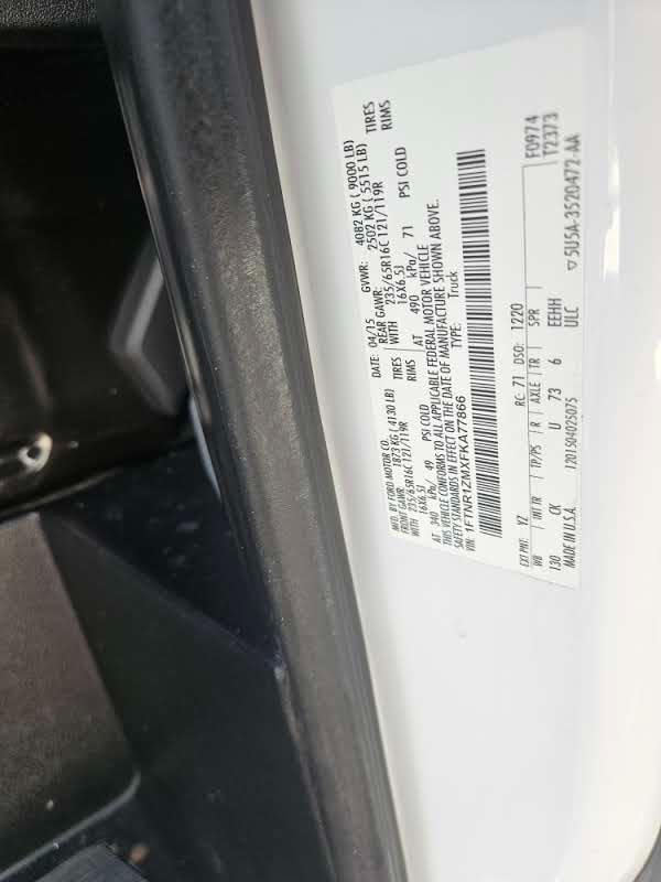 Ford Transit Cargo Van T-250 130" Low Rf 9000 GVWR Swing-Out RH Dr 2015