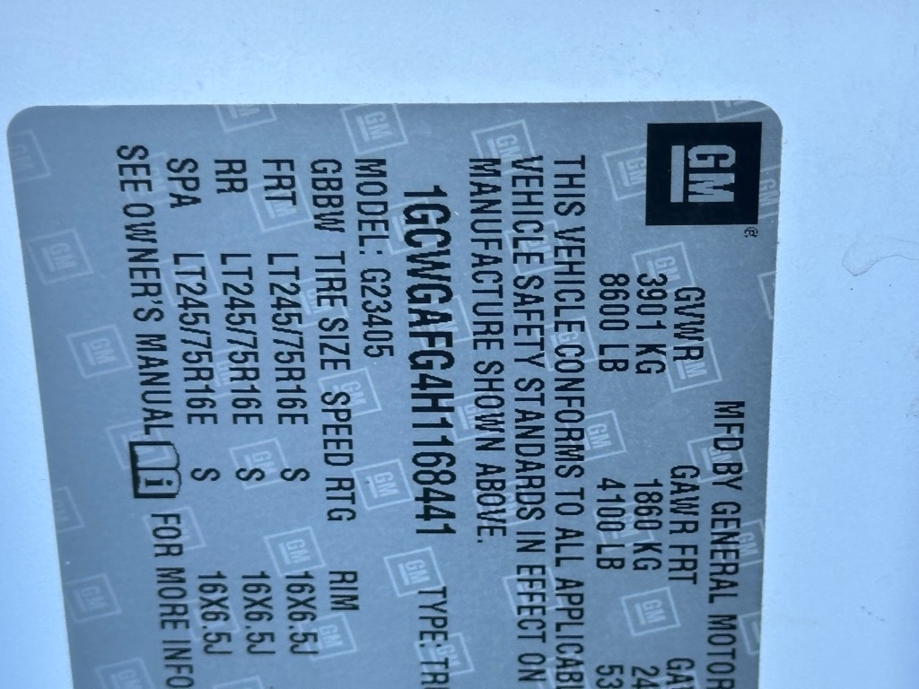 Chevrolet Express 2500 Cargo 2017