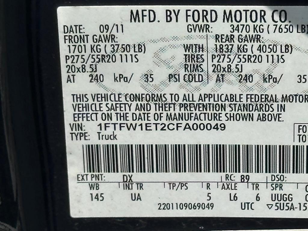 Ford F-150 XLT SuperCrew 5.5-ft. Bed 4WD 2012