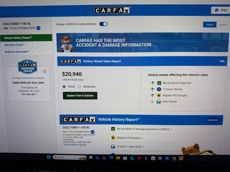 Ford F-150 Lariat SuperCab 6.5-ft. 4WD 2022