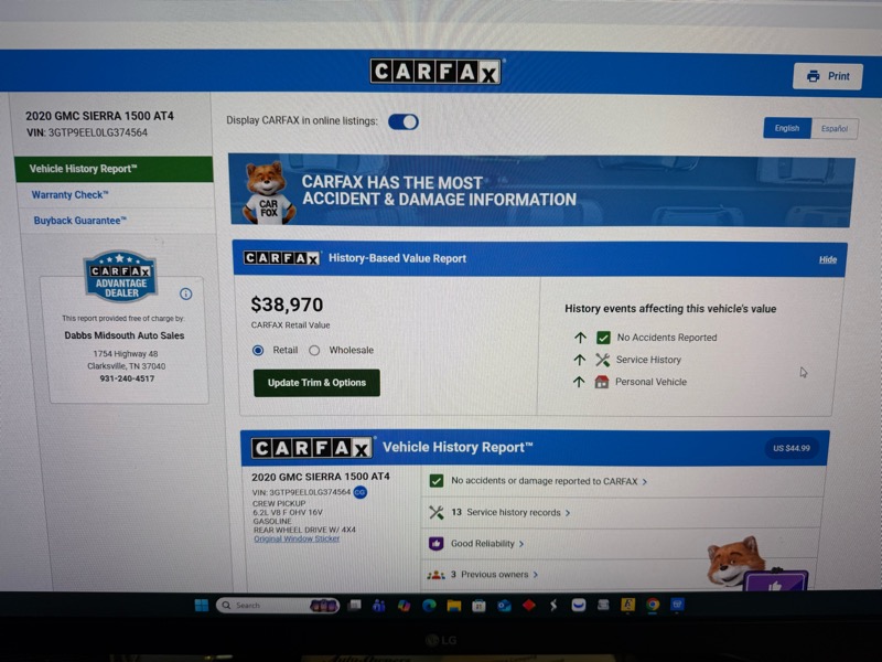 GMC Sierra 1500 AT4 Crew Cab Short Box 4WD 2020