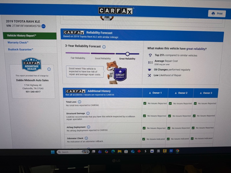 Toyota RAV4 XLE 2019