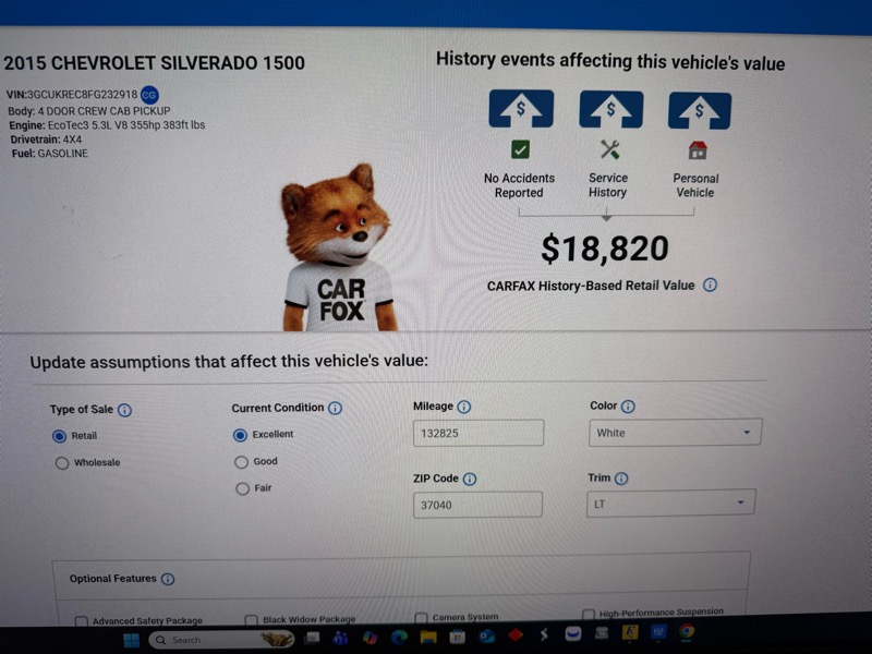 Chevrolet Silverado 1500 LT Z71 Crew Cab 4WD SWB 2015