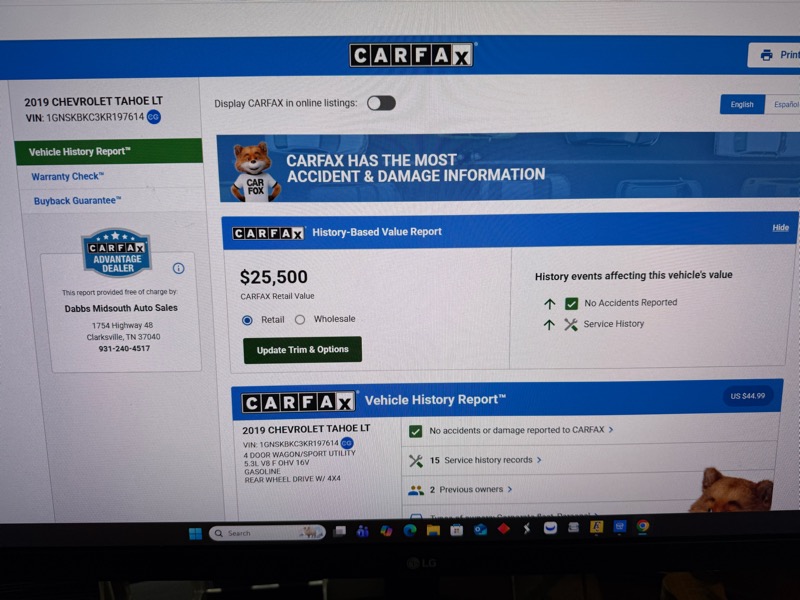 Chevrolet Tahoe LT 4WD 2019