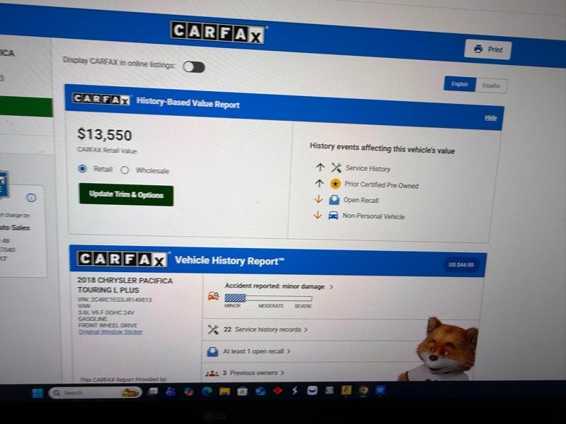 Chrysler Pacifica Touring-L Plus 2018