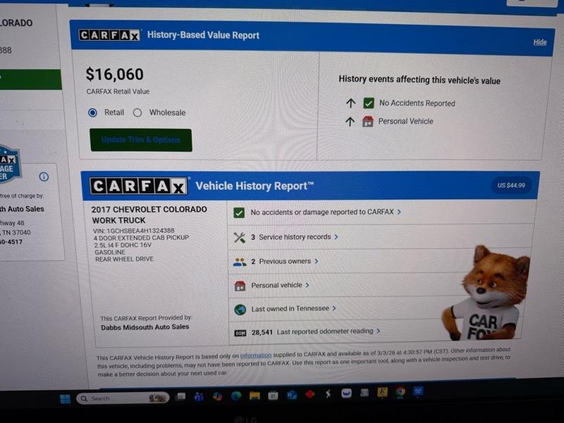 Chevrolet Colorado Work Truck Ext. Cab 2WD 2017