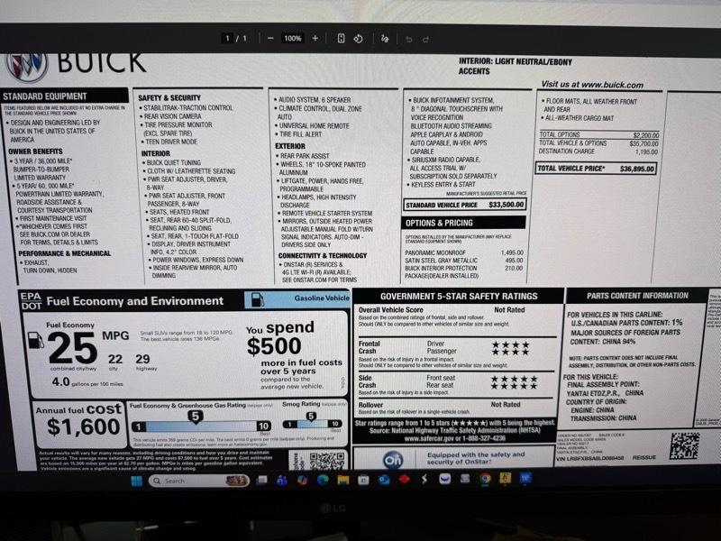 Buick Envision Preferred 2020