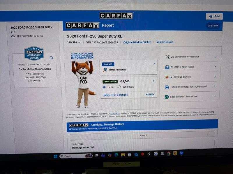 Ford F-250 SD XLT Crew Cab 4WD 2020