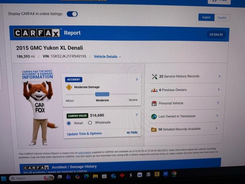 GMC Yukon Denali XL 4WD 2015