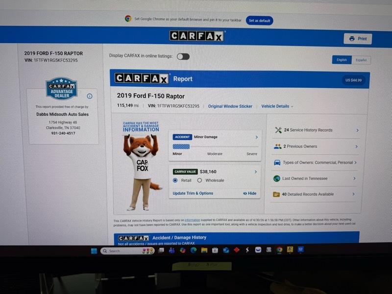 Ford F-150 Raptor SuperCrew 4WD 2019