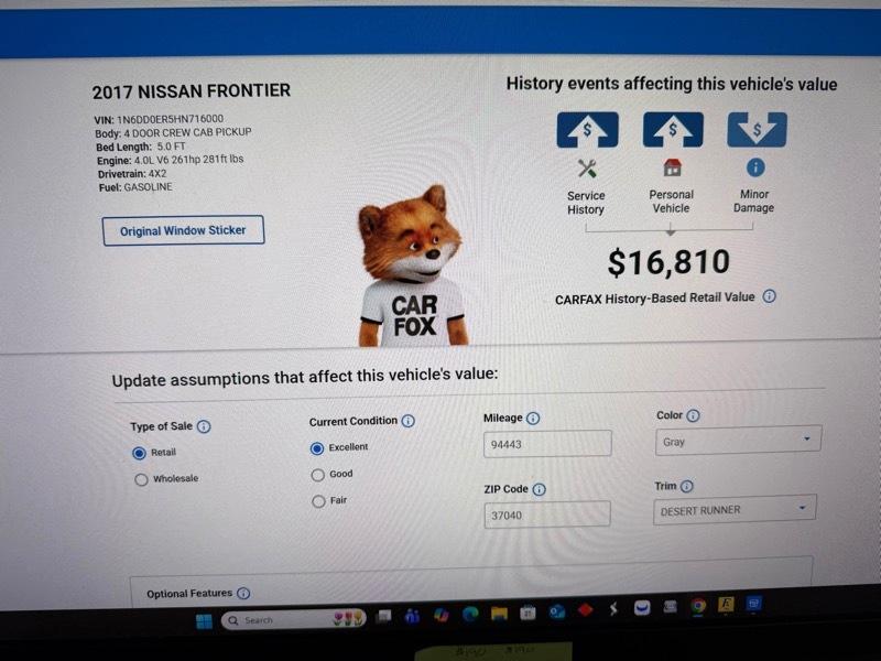 Nissan Frontier SE-V6 Desert Runner 2017