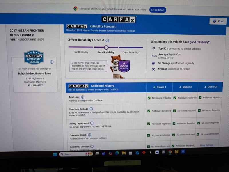 Nissan Frontier SE-V6 Desert Runner 2017