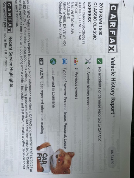 RAM 1500 Classic Tradesman Quad Cab 4WD 2019