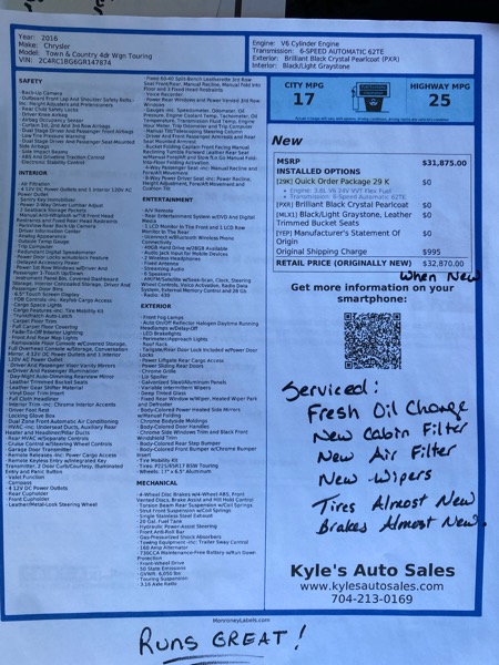 Chrysler Town & Country Touring 2016