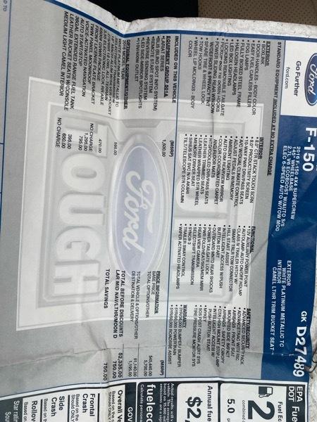 Ford F-150 Lariat SuperCrew 5.5-ft. Bed 4WD 2016