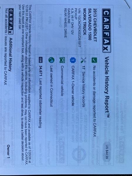 Chevrolet Silverado 1500 Work Truck 2WD 2013