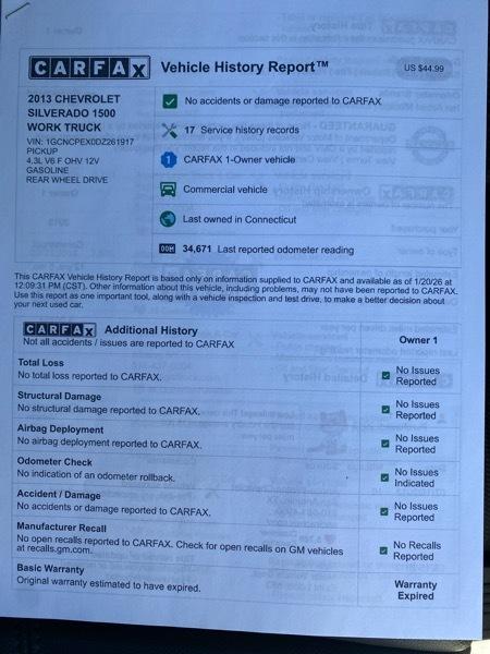 Chevrolet Silverado 1500 Work Truck 2WD 2013