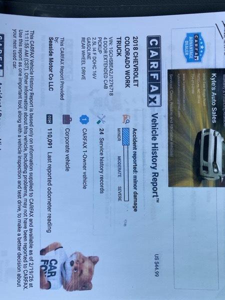 Chevrolet Colorado Work Truck Ext. Cab 2WD 2018