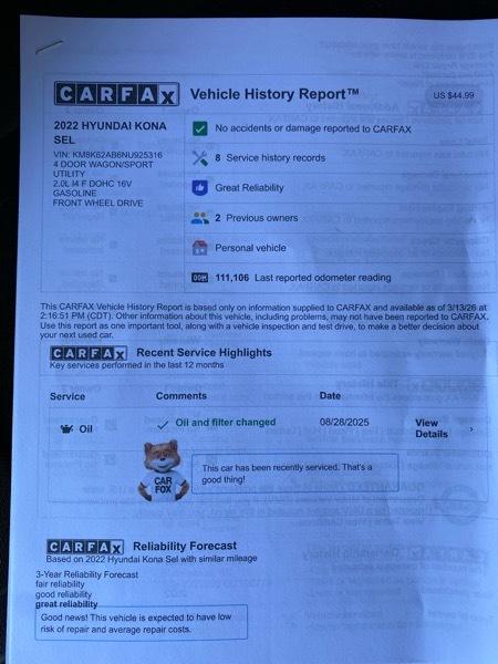 Hyundai Kona SEL 2022