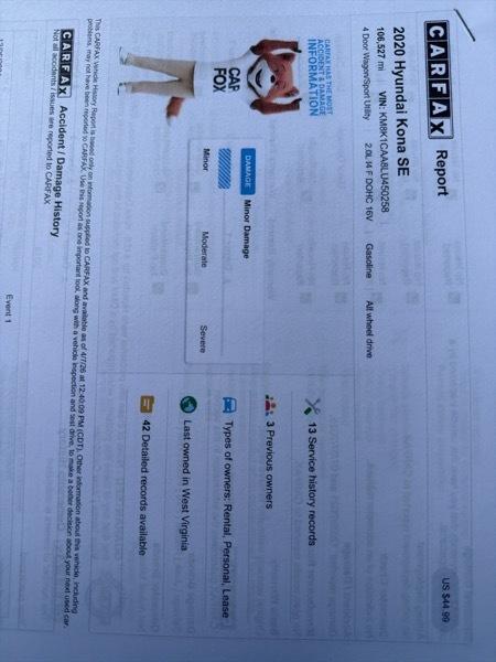 Hyundai Kona SE AWD 2020