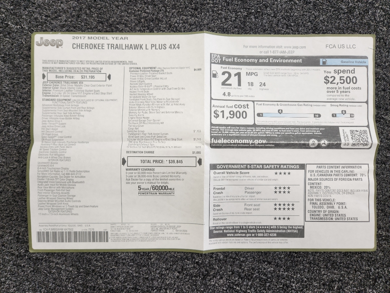 Jeep Cherokee Trailhawk 2017 Jeep Cherokee Trailhawk 2017