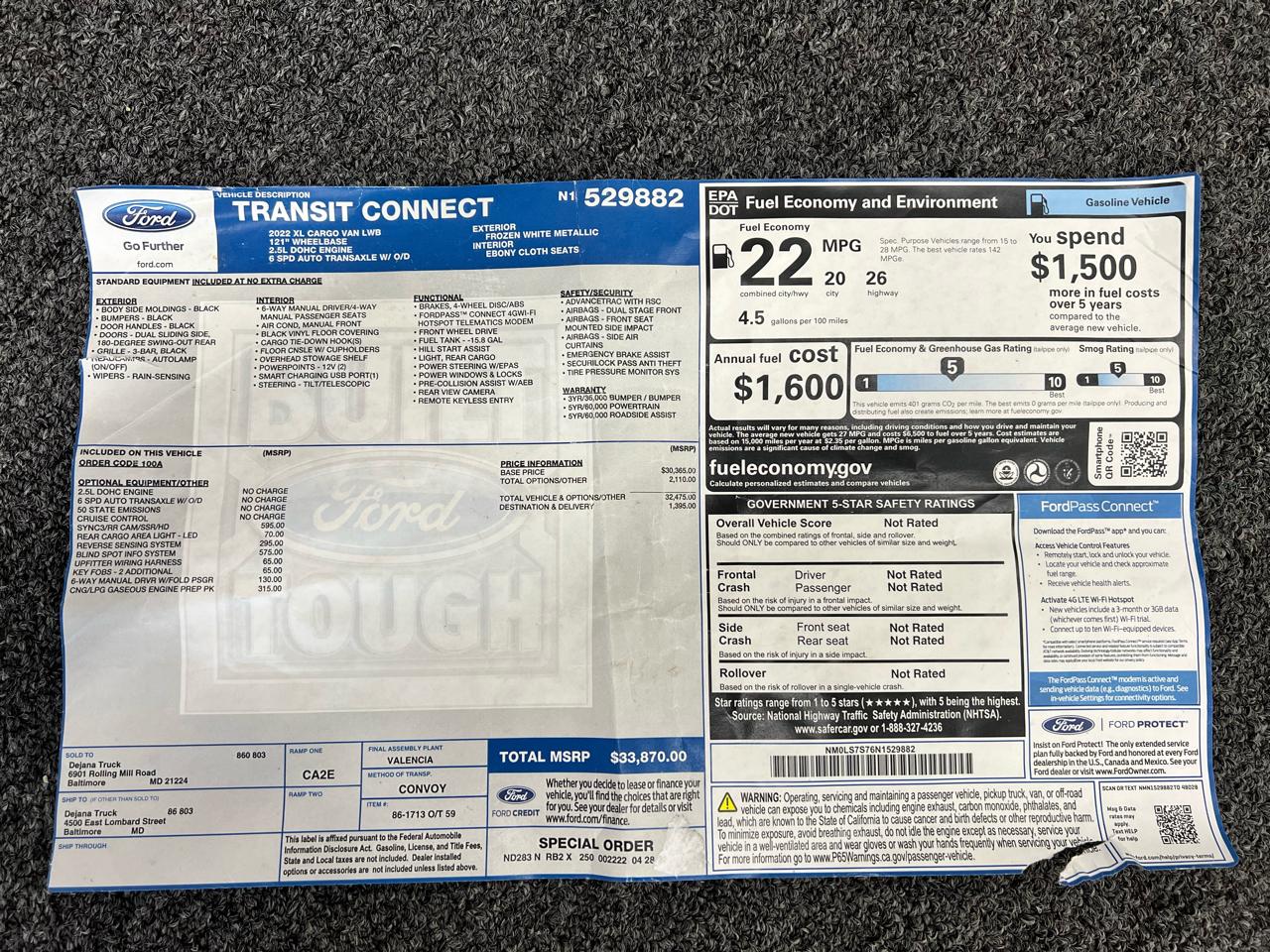 Ford Transit Connect XL 2022