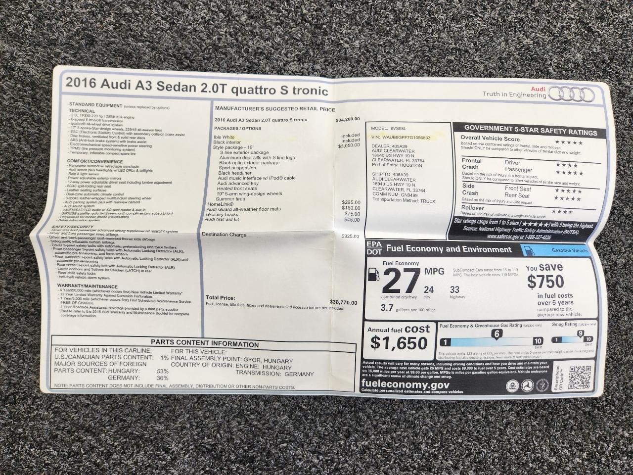 Audi A3 Premium 2016