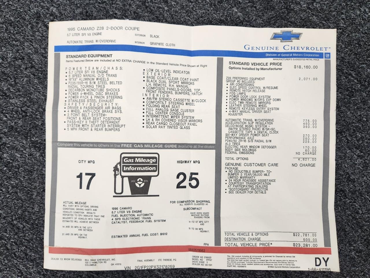 Chevrolet Camaro Z28 1995