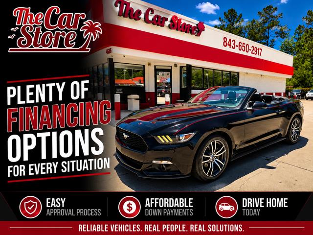Black 2016 Ford Mustang EcoBoost Premium Convertible RWD Convertible Rear-Wheel Drive Automatic